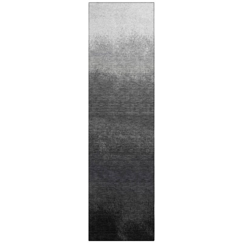 Machine Washable Indoor/Outdoor Xhevrie Gray Rug, Runner 2'3" x 7'6"