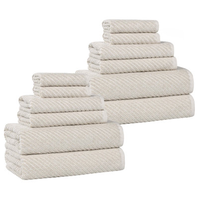  Ensemble de 12 serviettes en coton mélangé super doux et absorbant Amelia
