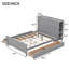 Lit plateforme avec tiroirs et tablettes de rangement