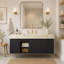 Meuble-lavabo flottant mural 48 po avec lavabo, 48 po, noir pour rangement de salle de bain-2849888-2849890-2849893