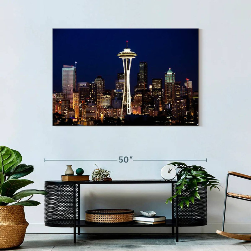 Ravi Seattle Night Cityscape, 30" H x 45" W