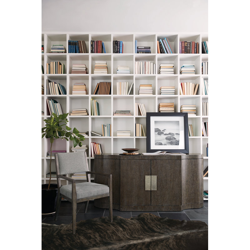 Linea Upholstered Arm Chair in Cerused Charcoal