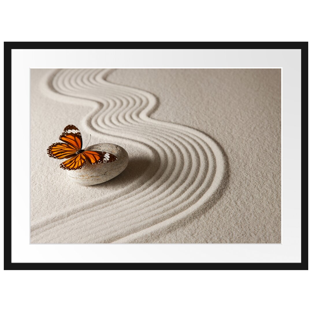 Gerahmtes Poster Zen Schmetterling