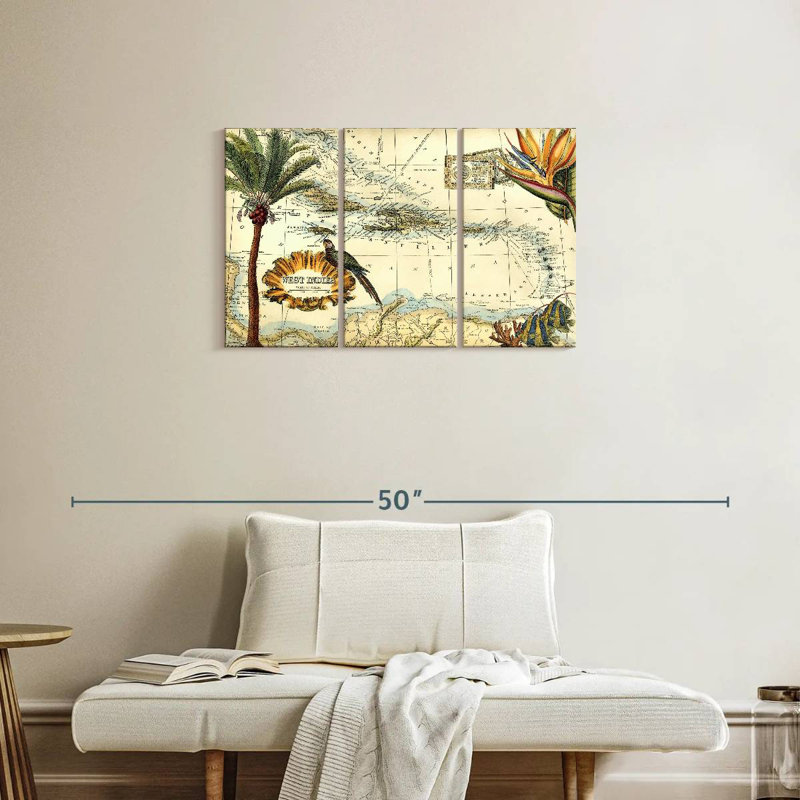 Carte tropicale des Antilles, Aliaz, H 20 po x l 33 po