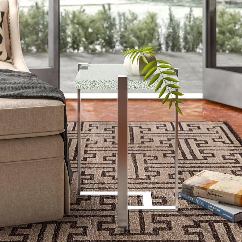 Mott Glass Top Frame End Table