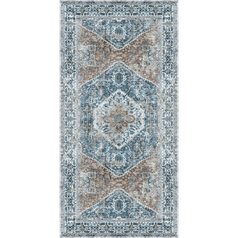 David Blue Easy to Clean Vinyl Mat, Runner 2'6" x 6'5"