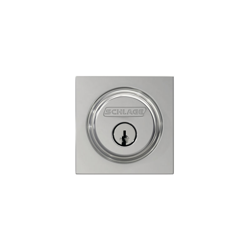 Single Cylinder Deadbolt with Collins Trim, Bright Chrome