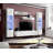 Volz 100" Modern Floating Wall Mounted Entertainment Center with 16-Color LED Lighting, High Gloss Finish-541504517