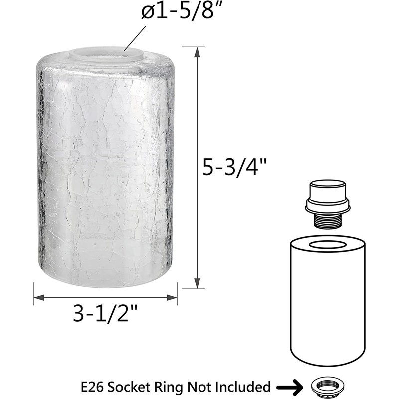5.5'' H Glass Drum Wall Sconce Shade