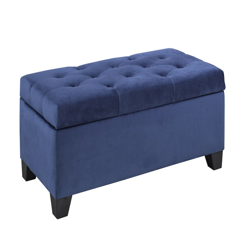 Repose-pieds avec rangement Arriell, Bleu marine