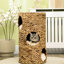 Lit surélevé pour chat avec trois cachettes et quatre coussins moelleux Pawhut