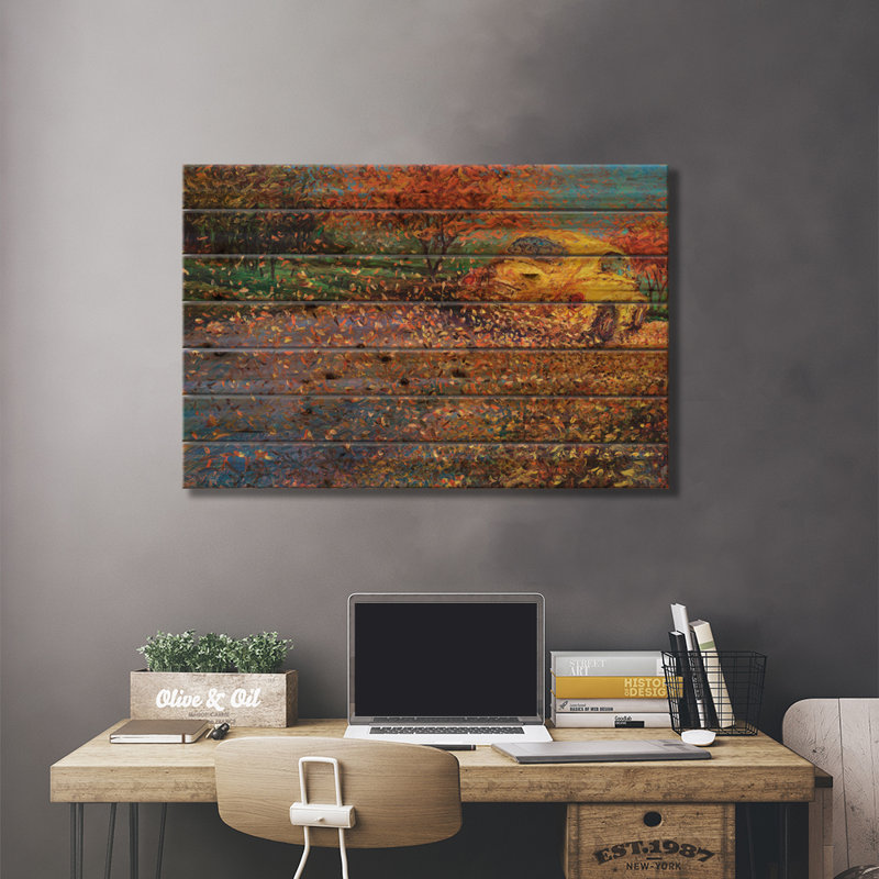 «Yellow» par Iris Scott - impression sur bois sans cadre, H 18 po x l 26 po x P 1,5 po
