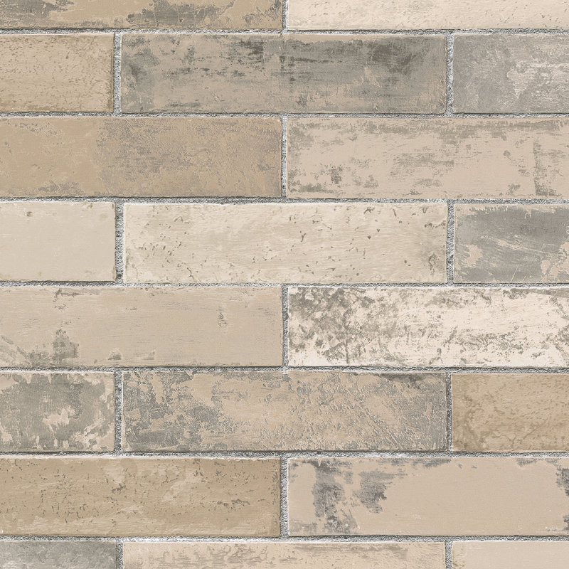 Mancelona 10m x 52.8cm Matte Paste the Wall Wallpaper Roll, Beige/Grey