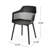 Outdoor Chair - Dahlia Style. Black Polypropylene, Weather . Clean Lines. 33''H X 22.5''W 21.5''D. And Stable