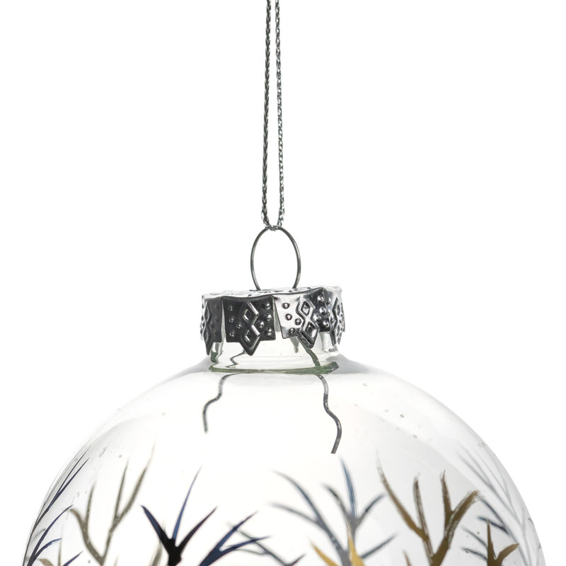 Boules de Noël en verre transparent et givré 4ct. 4,25 po (80 mm)