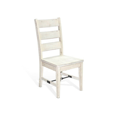 Rena Dining Chair Set Of 2, Ladderback, Mahogany Wood by Benjara