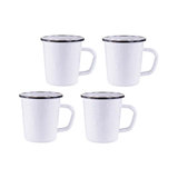Set of 4 Solid Red Latte Mugs