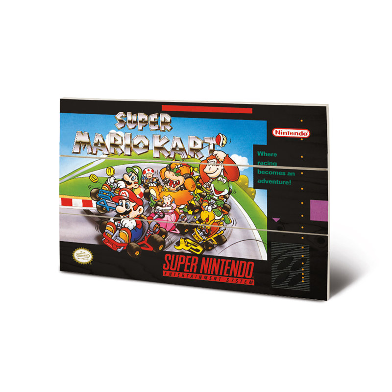 Super Mario Kart - No Frame Print on Wood