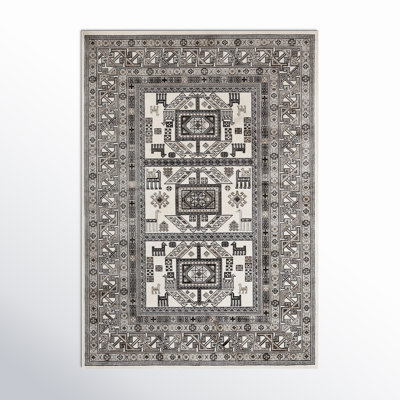 Ovid Ivory Charcoal Moroccan Rug