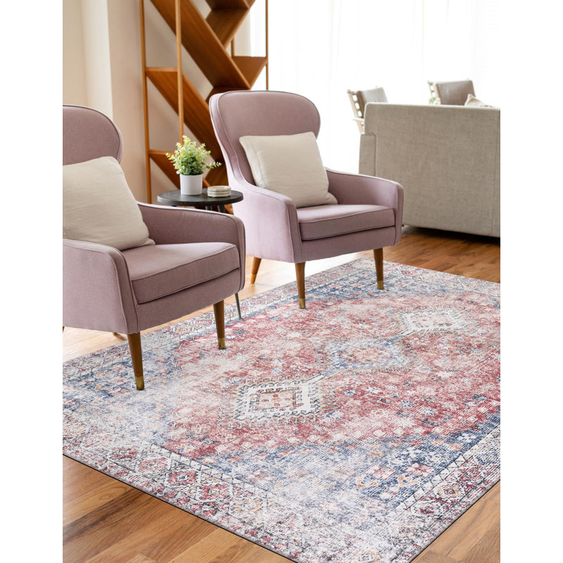 Tapis Akash Thorine, Bleu, Rectangle 4 pi 1 po x 6 pi 1 po