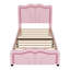 Lit tête de lit simple tapissier courbé rose-501407785-501407796