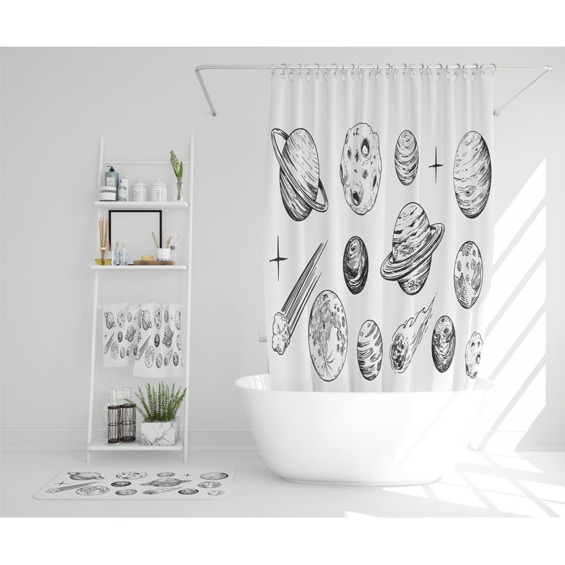 Nethra Polyester Shower Curtain Set