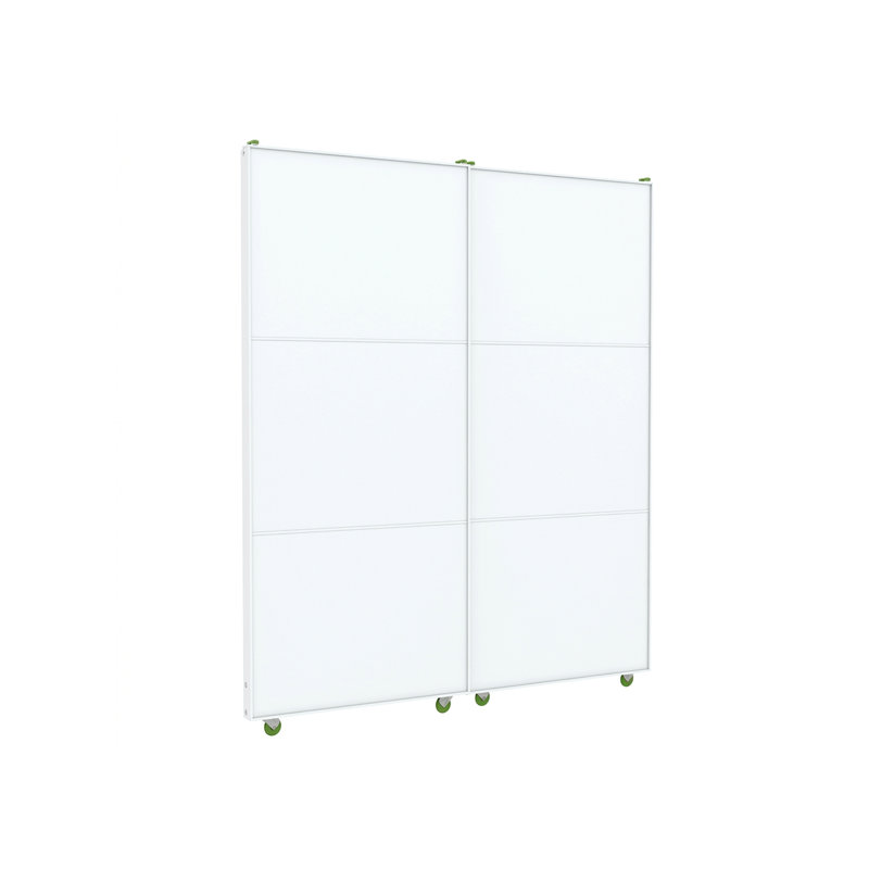 Porte coulissante à panneau en verre blanc avec cadre blanc, 60 po x 84 po, Blanc