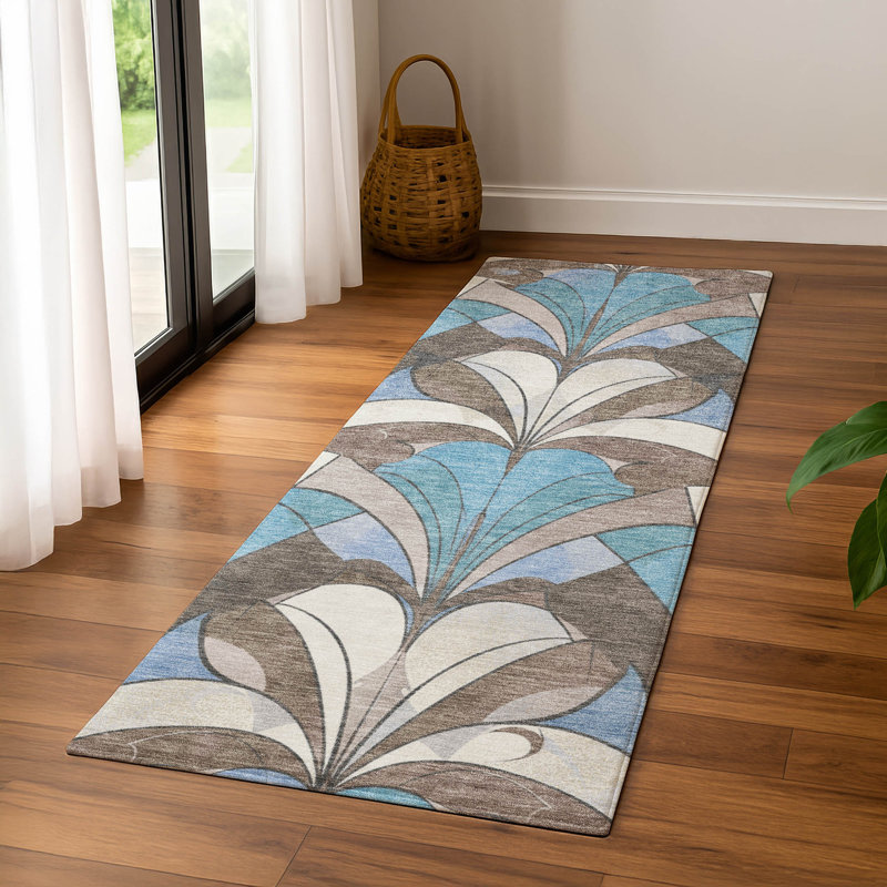 Premium Machine Washable Mayfield modern Rug, 2'3" x 7'6" Runner, Brown