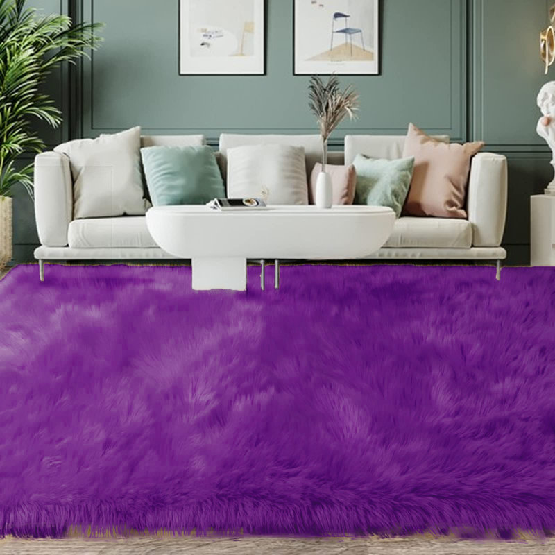 Nador Faux Sheepskin Indoor Rug, Rectangle 8' x 10'