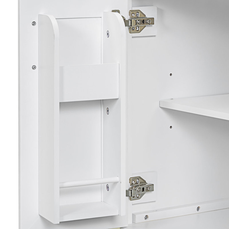 Bathroom Vanity With Ceramic Sink, White, Gold