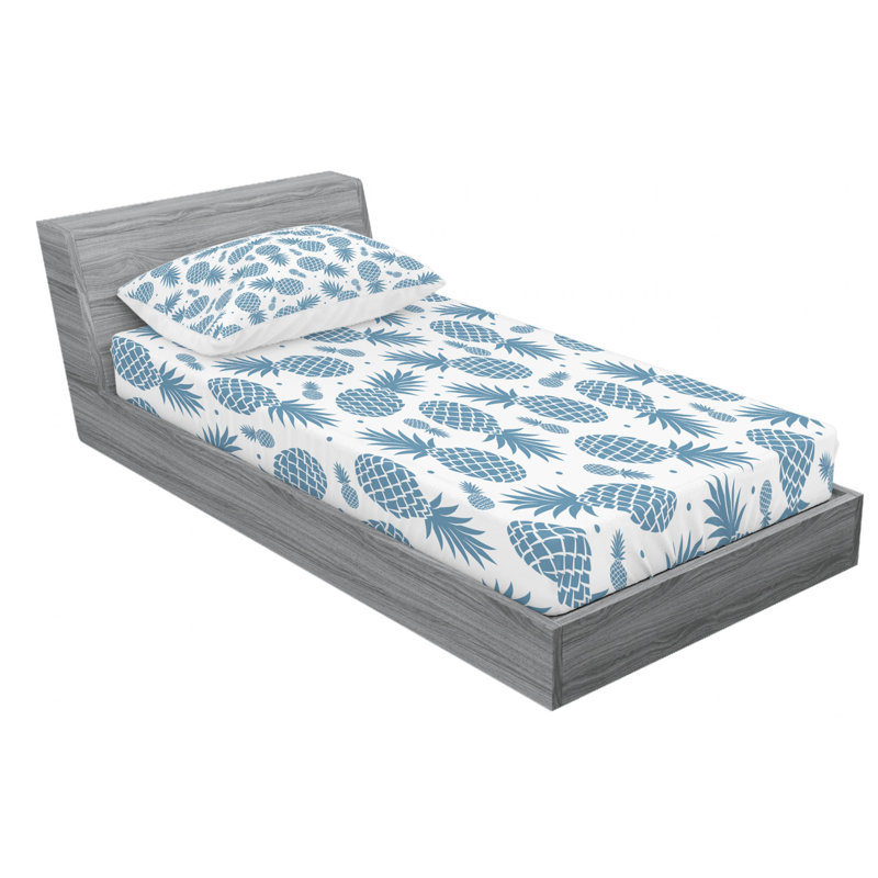 Pineapple Microfiber Sheet Set, Twin XL Sheet Set with Fitted Sheet
