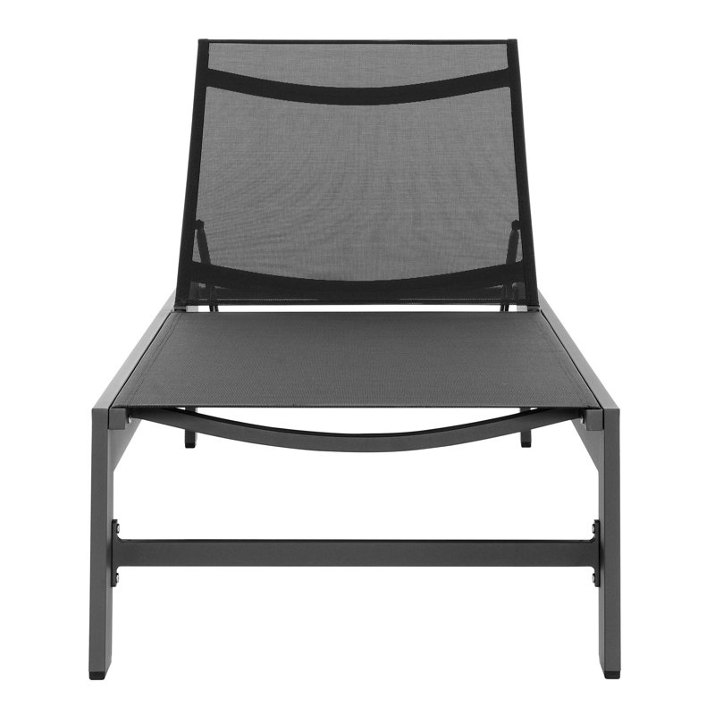 Tahoe Outdoor Patio Mesh And Aluminum Chaise Lounge