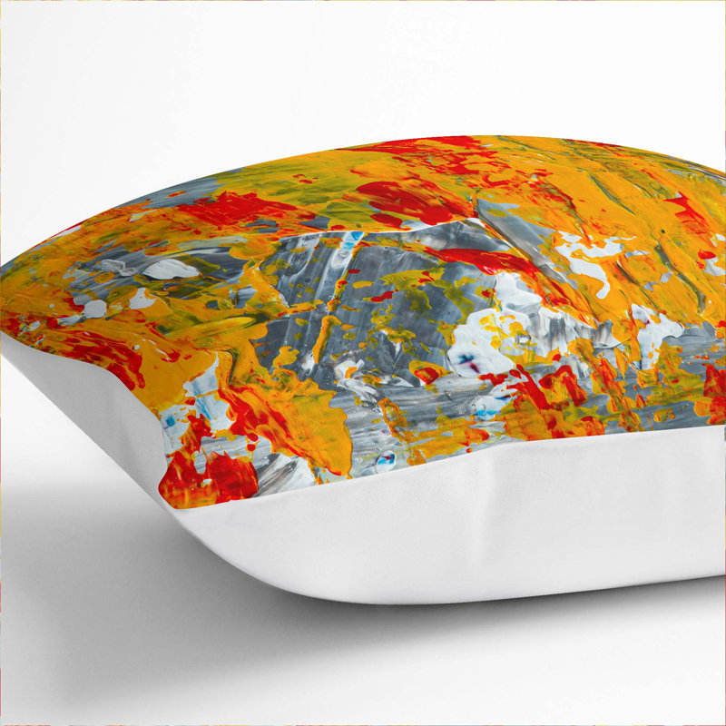 Abstract Square Cushion, White, 55 x 55 cm