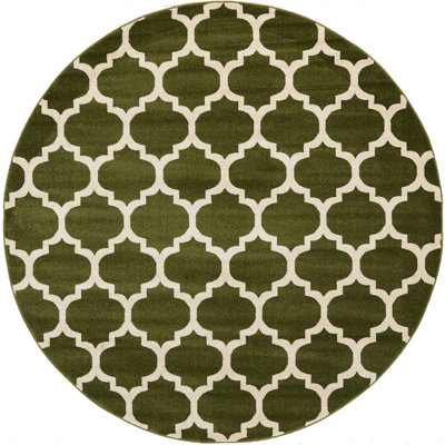 Tapis géométrique vert foncé Molly