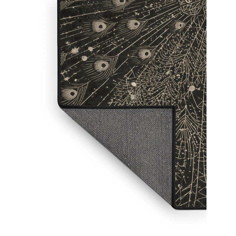 Tapis noir moelleux moelleux Evart Posh & Luxe Starburst, 8 x 12