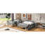 Lit superposé simple au-dessus d'un lit double, finition grise, avec tiroirs de sécurité et de rangement gris, pratique-118027613