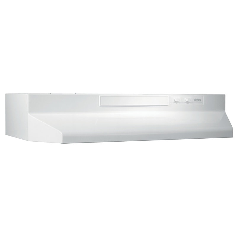 Broan NuTone 30" Steel 160 CFM Convertible Under Cabinet Range Hood with Mesh Filter, White