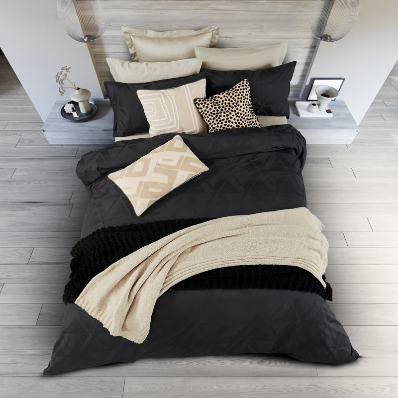 Kalama Satin Geometric Shapes Duvet Cover, Double Duvet Cover