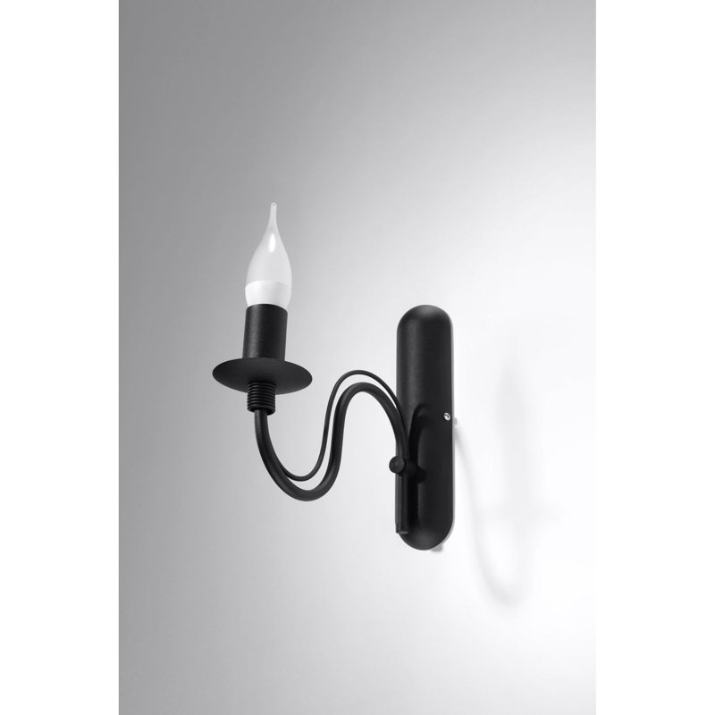 Elnora Candle Wall Light, Black