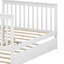Lit superposé double en bois avec lit gigogne et escalier de rangement-1838681840