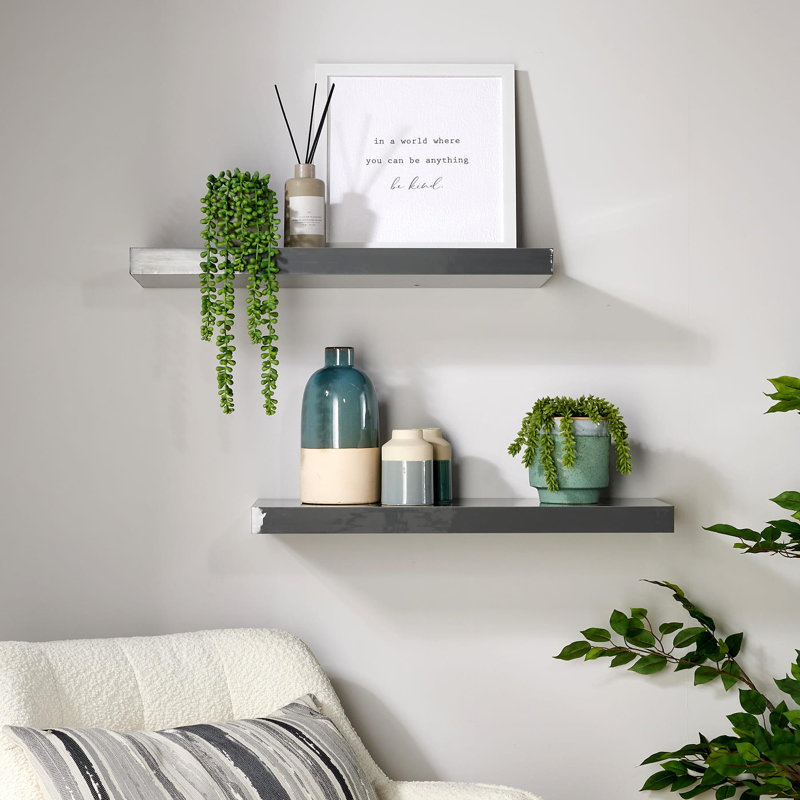 Tayshia 2 Piece MDF Floating Shelf, 60cm