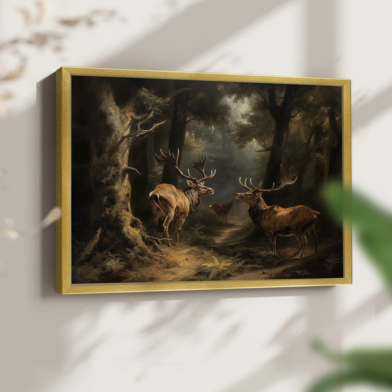 Faune - LII - Reproduction encadrée - Restickable, H 22 po x l 28 po, Doré
