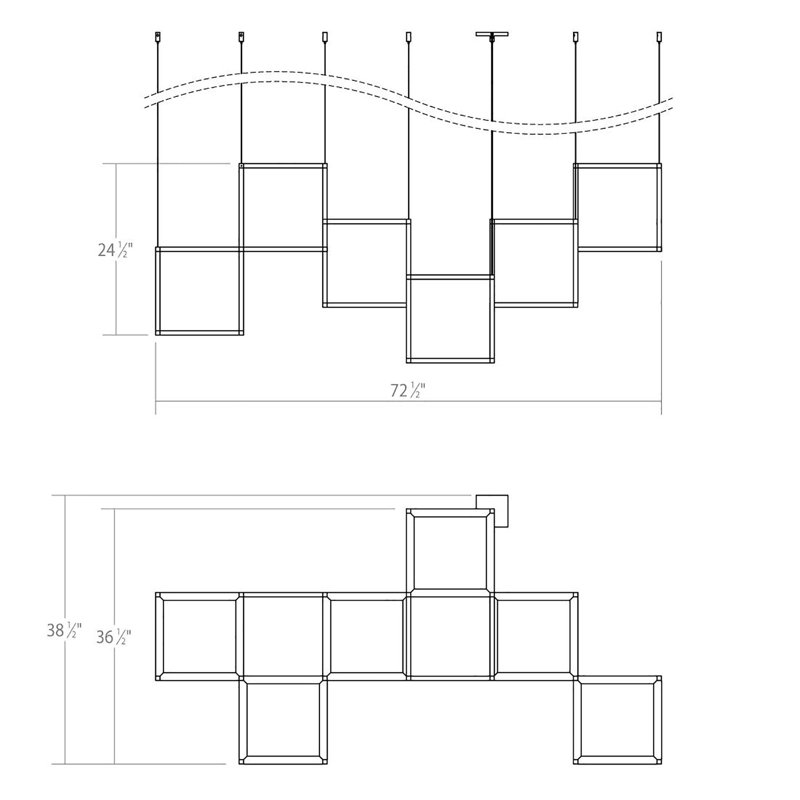 Cubix 12 - Light LED Chandelier, 6