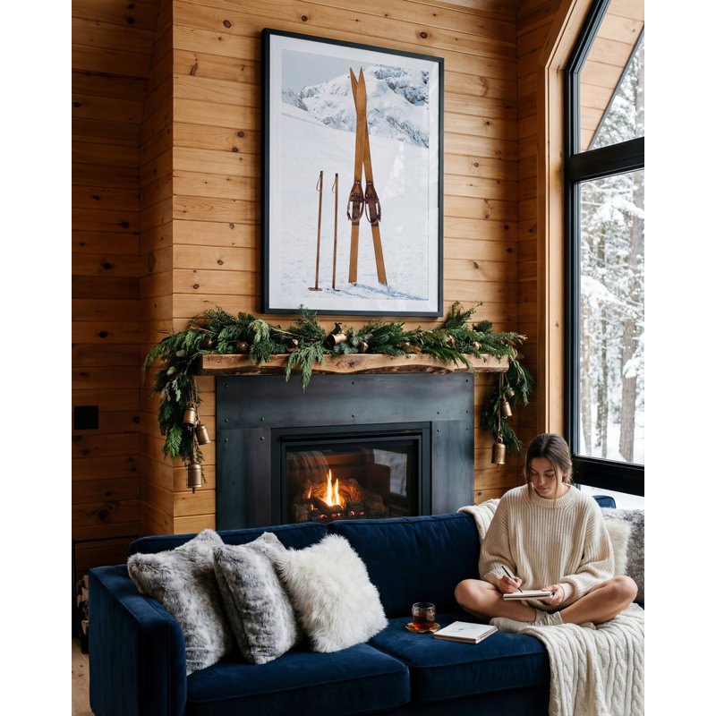 «Snowed In», Bois naturel, Reproduction encadrée d'une seule photo sans pass, H 50 po x l 38 po