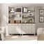 Garde-manger de style Mid-Century moderne avec 6 tiroirs, armoire de rangement de style campagnard avec tablettes réglables pour la cuisine, le salon, la chambre à coucher, blanc rustique