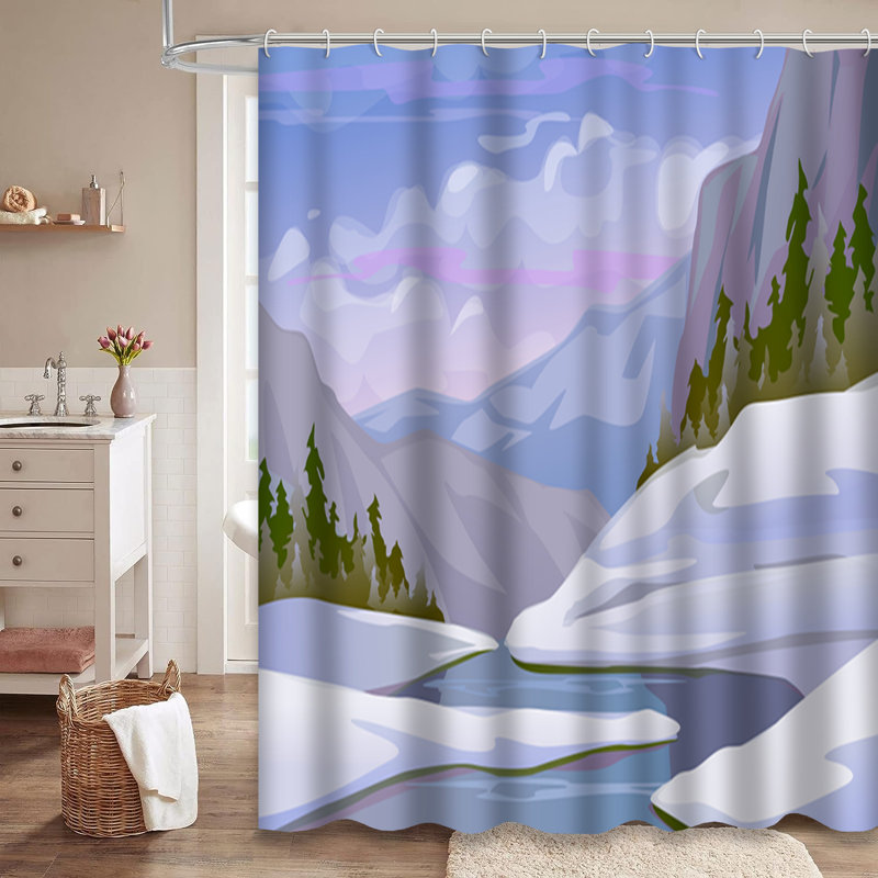 Rideau de douche Winter River, L 72 po x l 84 po
