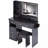 41" Large Size Left Drawer Desktop Vanity Table+Cushioned Stool Dresser Set, 2 AC+2 USB Power Station, Hair Dryer Stand, Extra Large Touch Control LED Mirror, 3-Color Switch, EPA, GCC, UL Certificate-1939605310