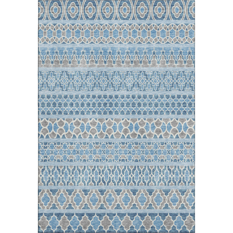 Premium Machine Washable Prisco Sky Rug, Rectangle 10' x 14'