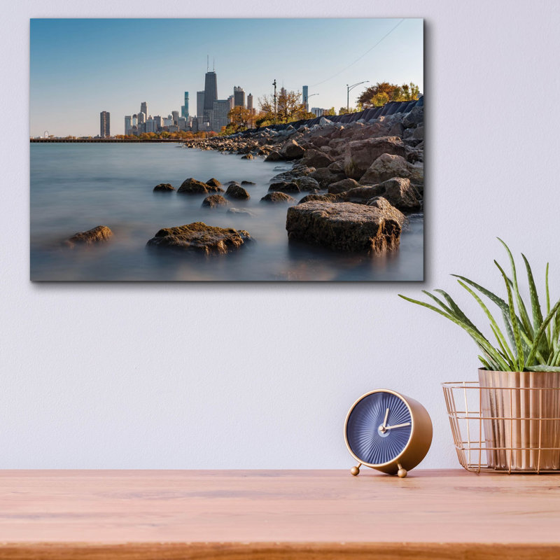  «Chicago On The Rocks» par Epic Portfolio, art mural en verre acrylique, 16 po x 12 po