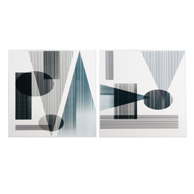 White/Black Canvas Wall Art 80X5x80 Cm